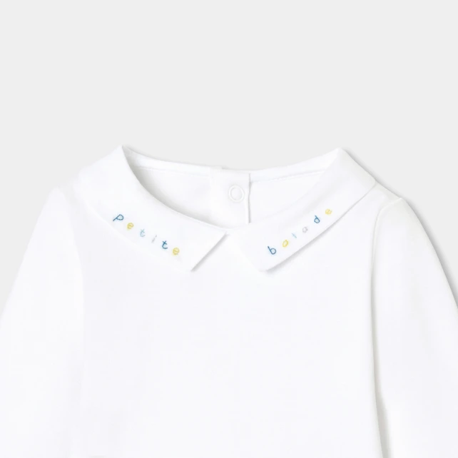 手工刺繡府綢領連身衣