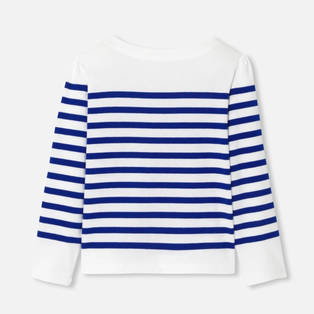 植絨花卉條紋T恤