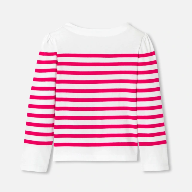 植絨花卉條紋T恤