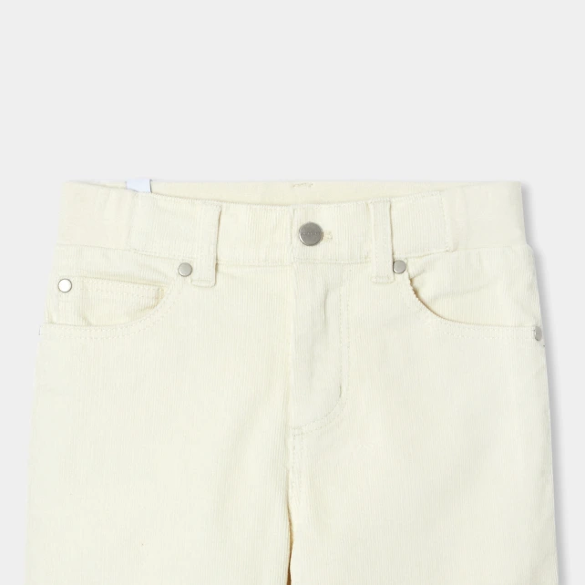 彈性絲絨直筒長褲