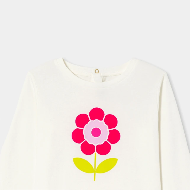 植絨花卉長袖T恤