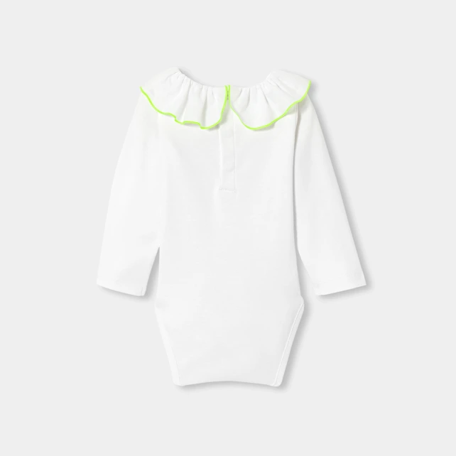 府綢荷葉領長袖連身衣