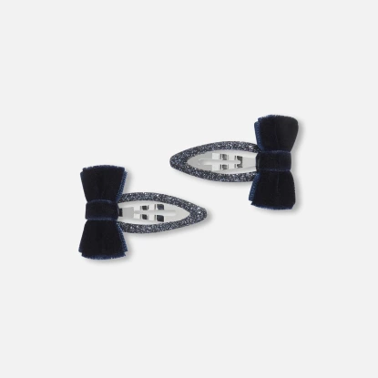 絲絨蝴蝶亮片結髮夾組