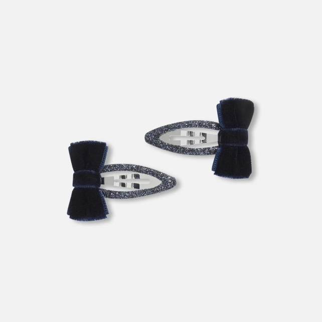 絲絨蝴蝶亮片結髮夾組