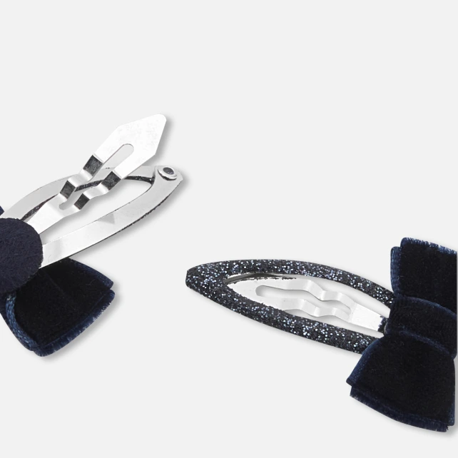 絲絨蝴蝶亮片結髮夾組