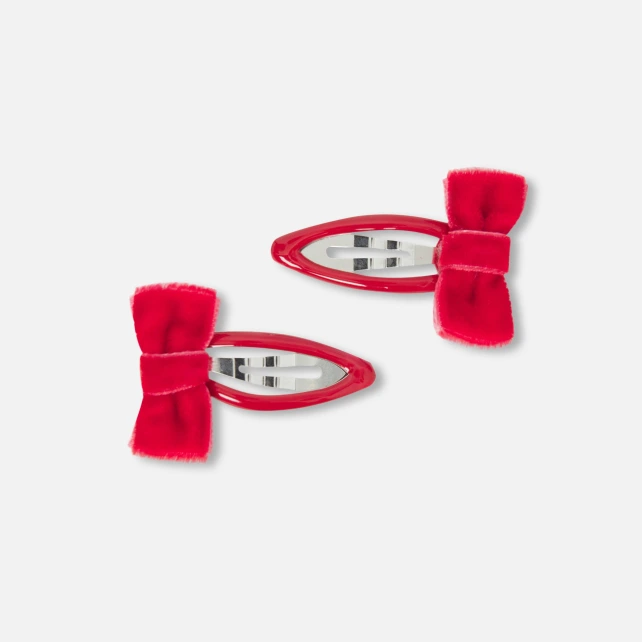 絲絨蝴蝶結髮夾組