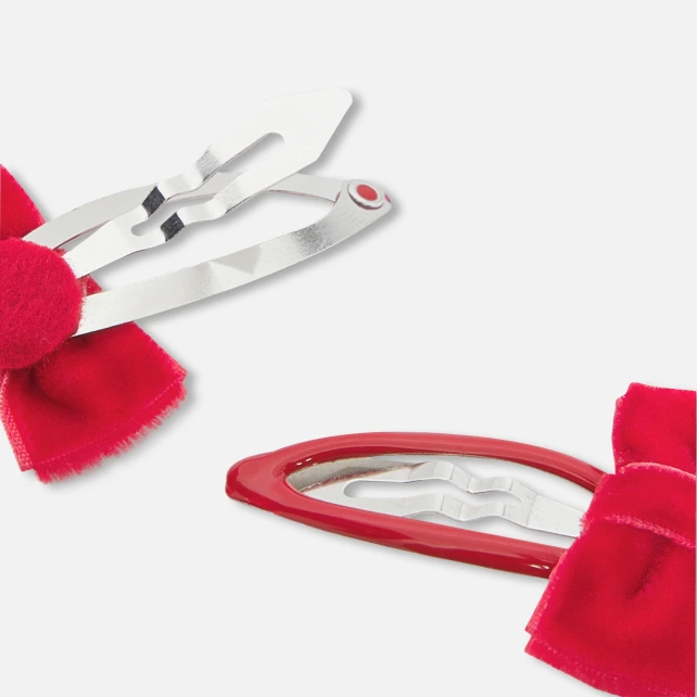 絲絨蝴蝶結髮夾組