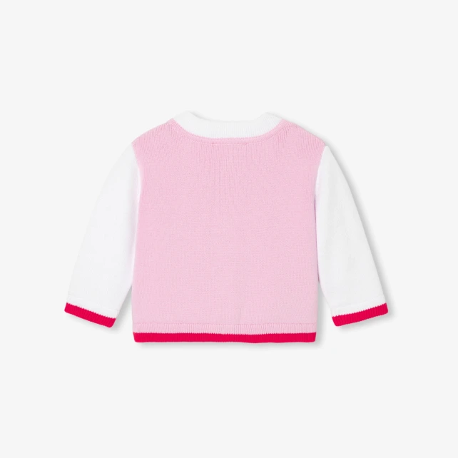 嬰兒愛心小花開襟線衫