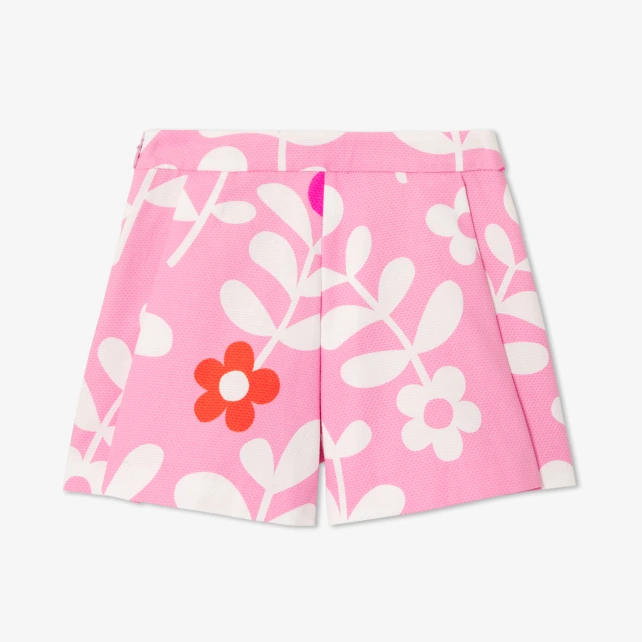 女童花卉印花褲裙