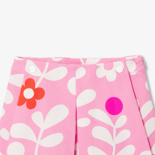 女童花卉印花褲裙