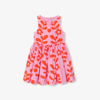 女童花卉印花背心裙