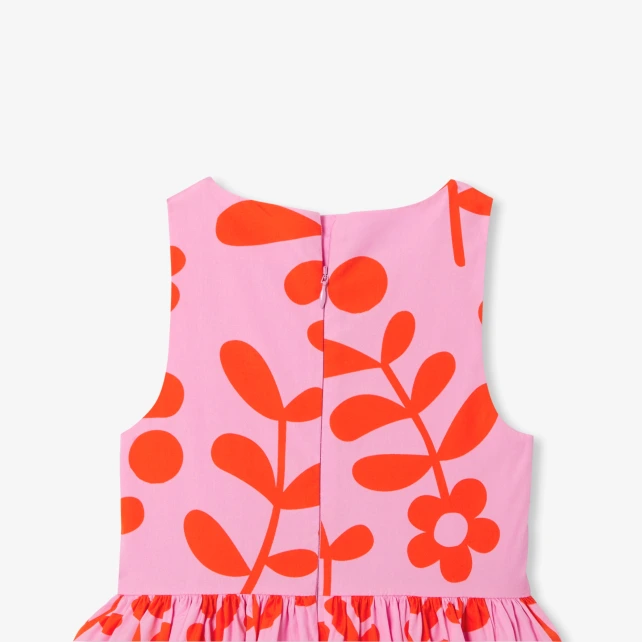 女童花卉印花背心裙