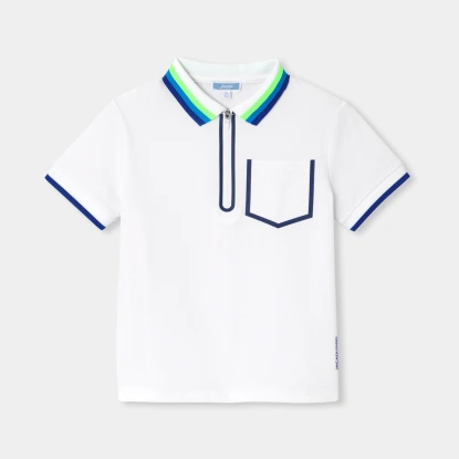 男童棉質珠地布Polo衫