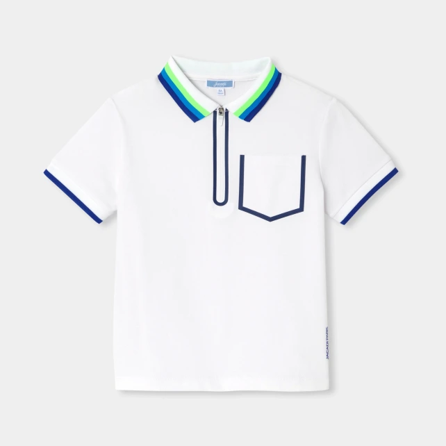 男童棉質珠地布Polo衫