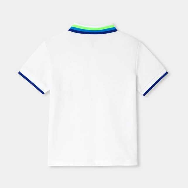 男童棉質珠地布Polo衫