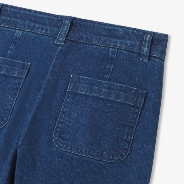 女童九分寬管牛仔褲