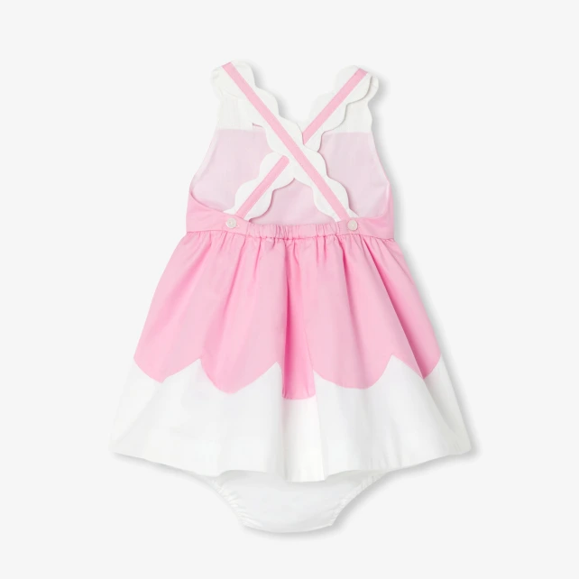 女寶寶交叉背帶府綢禮服洋裝