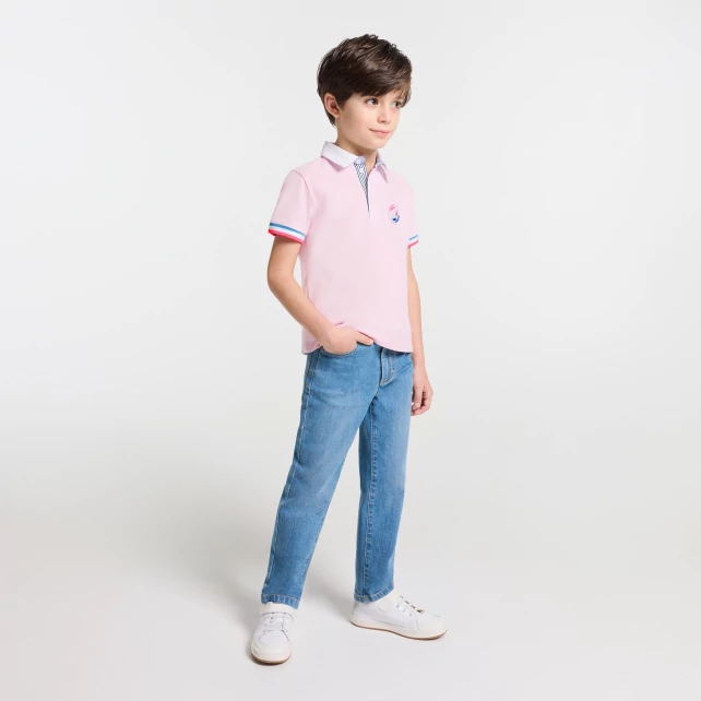 男童船徽圖案Polo 衫
