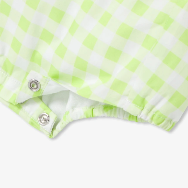 嬰兒格紋吊帶褲