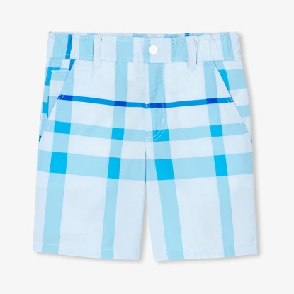 男童格子百慕達短褲