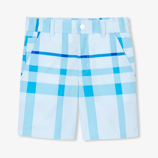 男童格子百慕達短褲