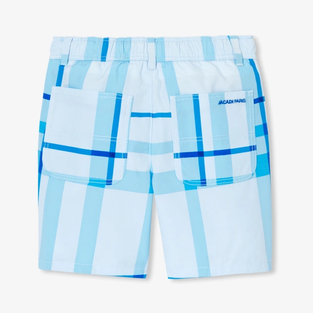 男童格子百慕達短褲