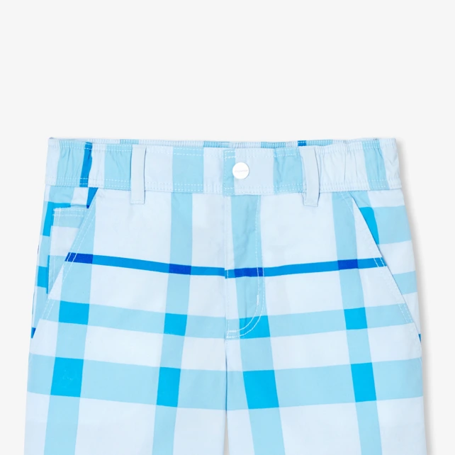 男童格子百慕達短褲