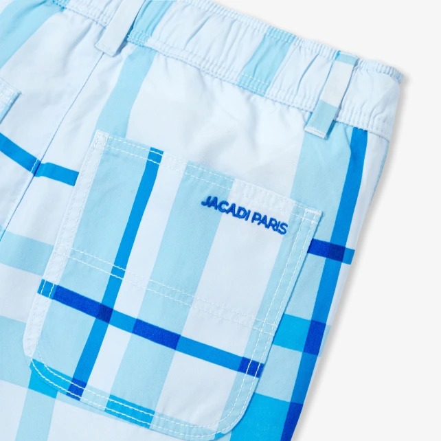 男童格子百慕達短褲