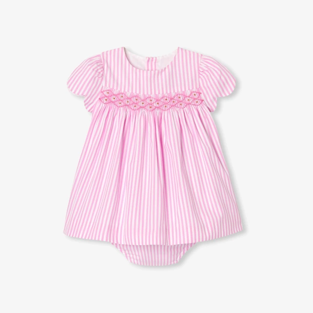 嬰兒條紋胸繡洋裝