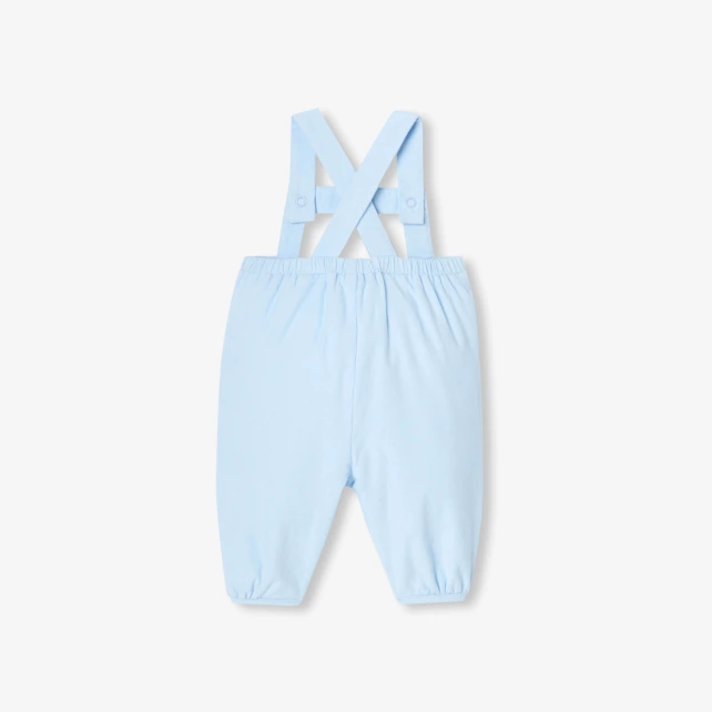 嬰兒天鵝絨吊帶褲