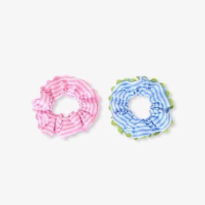 女孩花布髮圈組