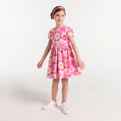 女童優雅花卉洋裝