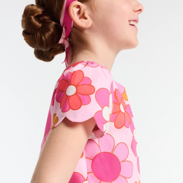 女童優雅花卉洋裝