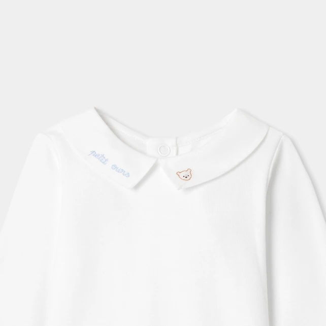 泰迪熊繡花領連身衣