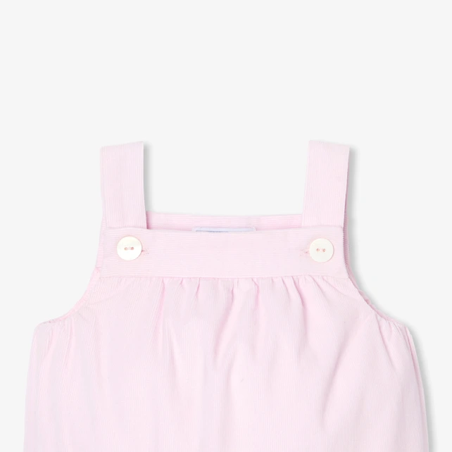 嬰兒天鵝絨吊帶褲