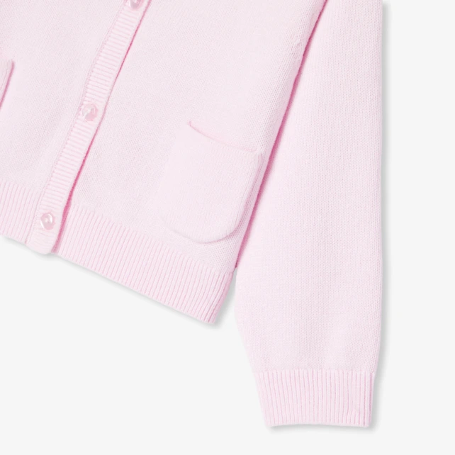 女寶寶粉色開襟線衫