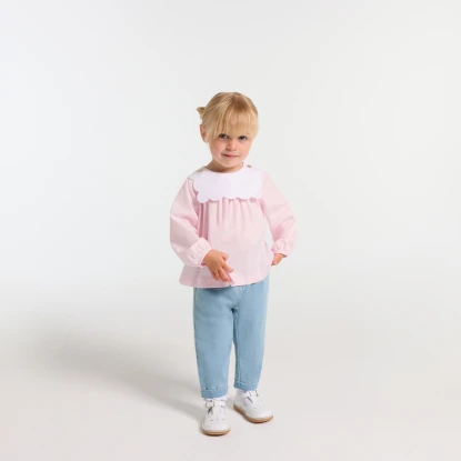 女寶寶柔軟丹寧長褲