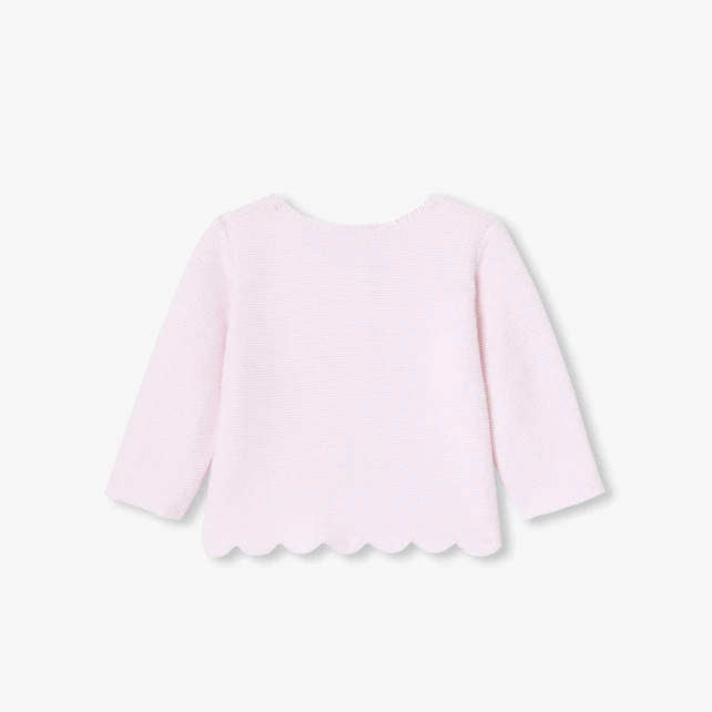 花瓣滾邊開襟線衫