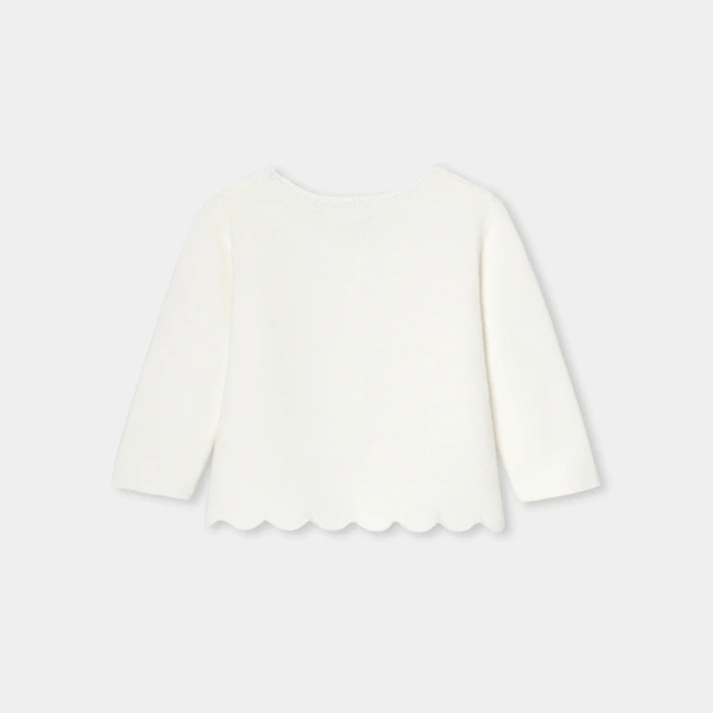 花瓣滾邊開襟線衫