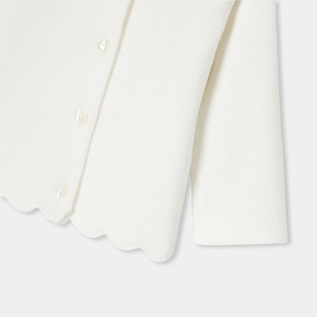 花瓣滾邊開襟線衫