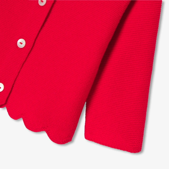 花瓣滾邊開襟線衫