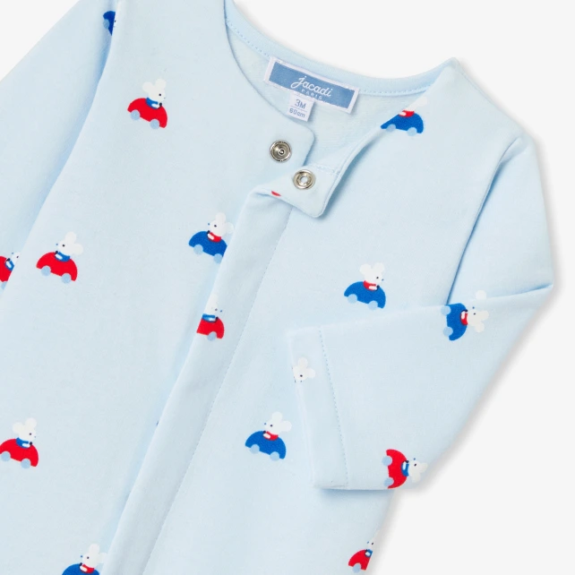 汽車圖案刷毛兔裝