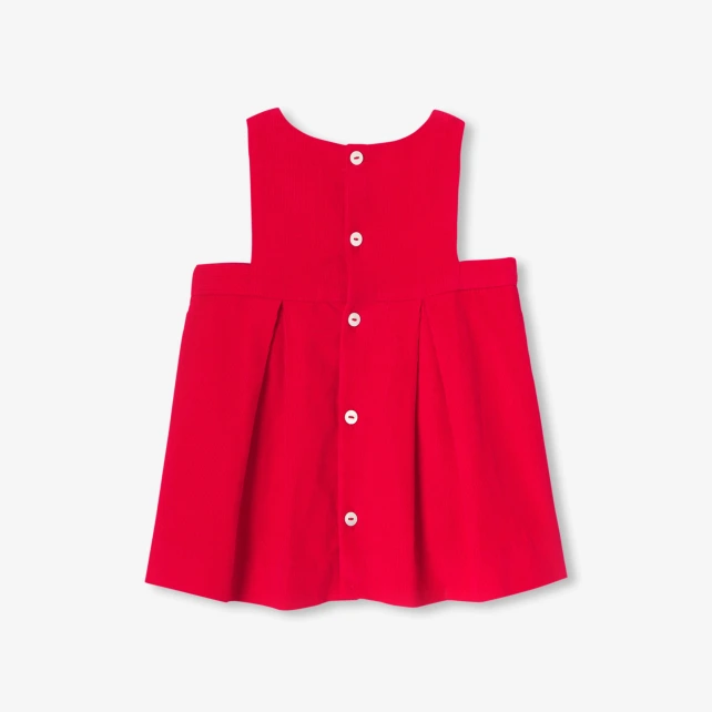 花瓣飾邊天鵝絨背心裙