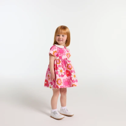 女寶寶花卉印花洋裝