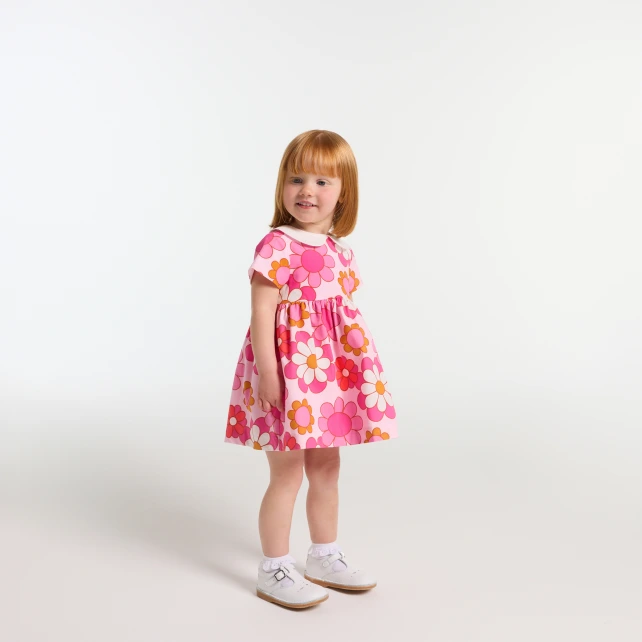 女寶寶花卉印花洋裝