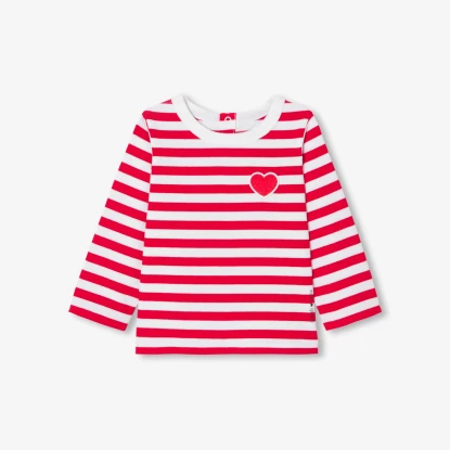Marinière bébé fille en jersey épais