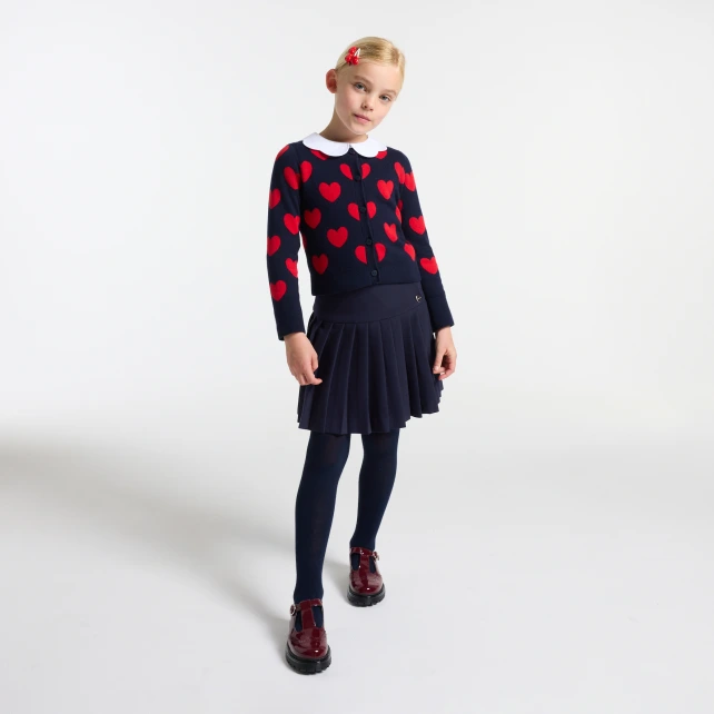 金釦學院風百褶裙