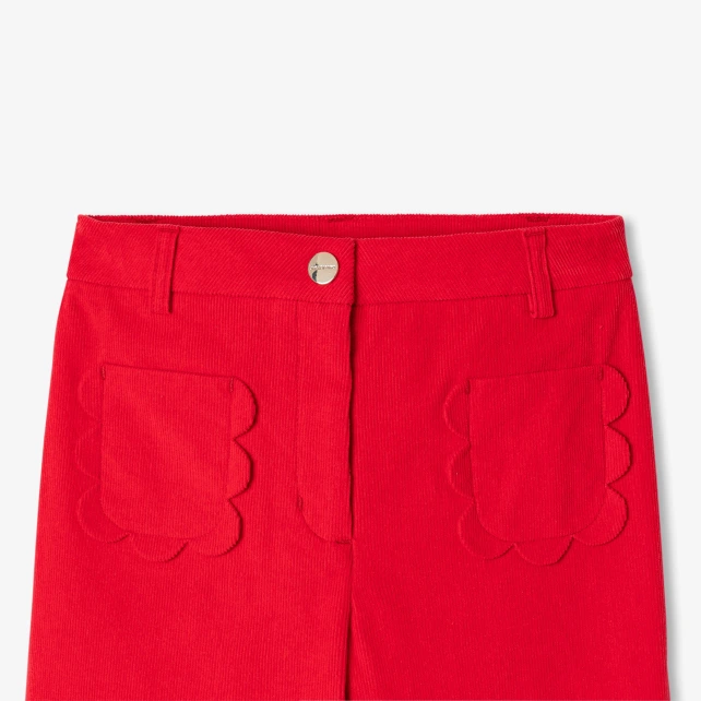 復古風細條絨長褲