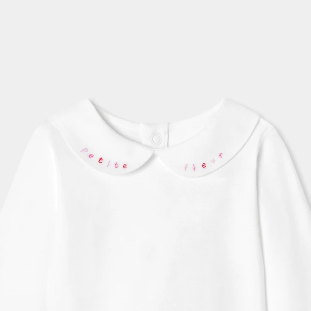 嬰兒刺繡領連身內衣