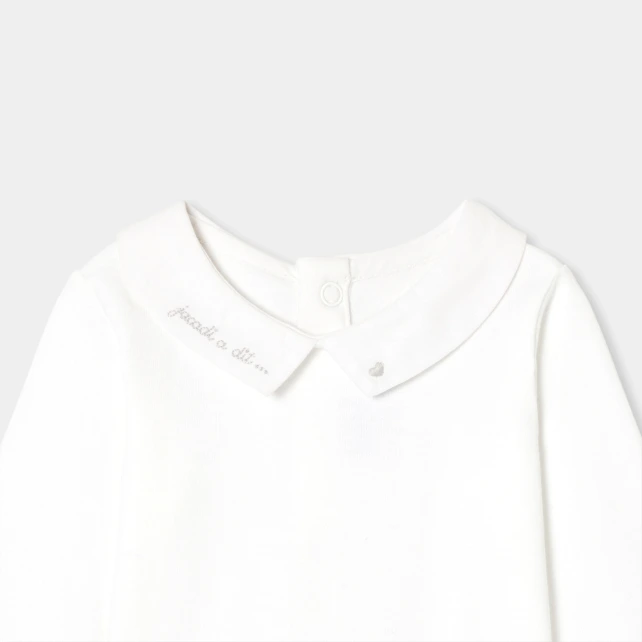 刺繡領長袖連身內衣